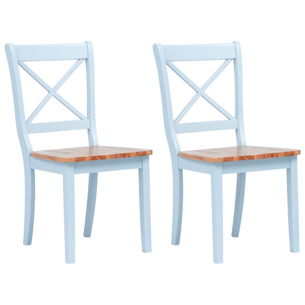 Petromila vidaXL Jedálenské stoličky 2 ks, sivé a svetlé drevo, kaučukový masív